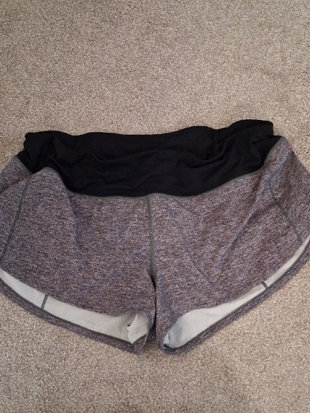 Lululemon Women's Running Shorts. Gray-Black Active Lined Elastic Drawstring(8)